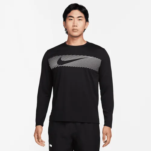 Nike Miler Flash Men's Dri-FIT UV Long-Sleeve Running Top - Black - Polyester