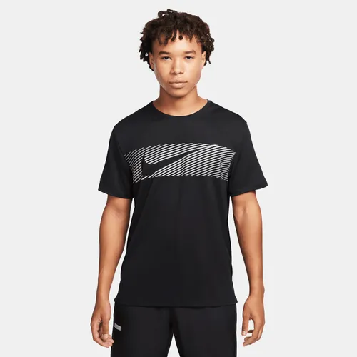 Nike Miler Flash Men's Dri-FIT UV Short-Sleeve Running Top - Black - Polyester