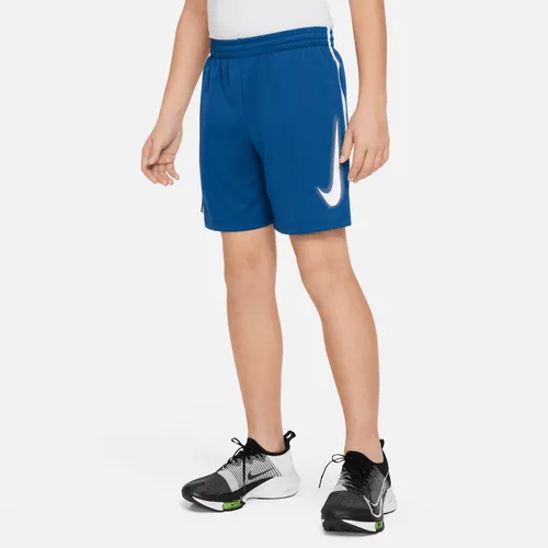 Nike Multi Older Kids' (Boys') Dri-FIT Graphic Training Shorts - Blue - Polyester
