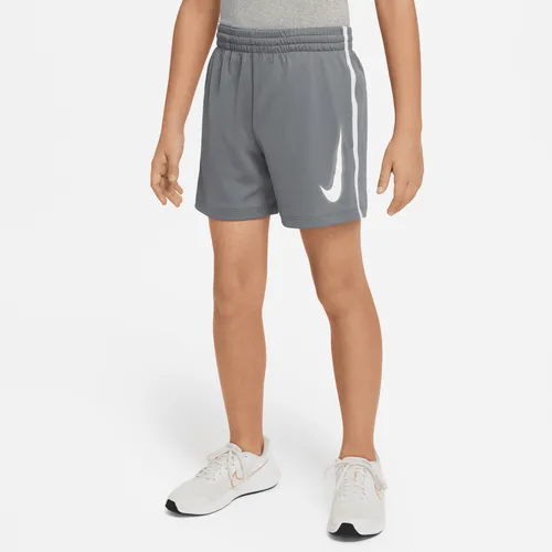 Nike Multi Older Kids' (Boys') Dri-FIT Graphic Training Shorts - Grey - Polyester