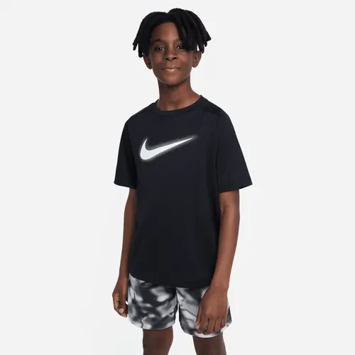 Nike Multi Older Kids' (Boys') Dri-FIT Graphic Training Top - Black - Polyester