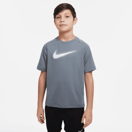Nike Multi Older Kids' (Boys') Dri-FIT Graphic Training Top - Grey - Polyester