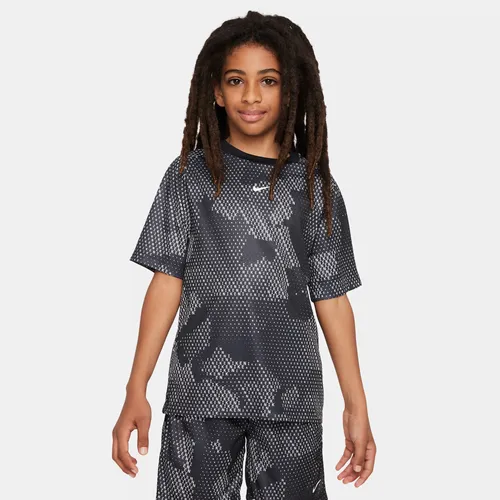 Nike Multi Older Kids' (Boys') Dri-FIT Short-Sleeve Top - Black - Polyester