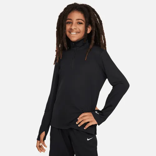 Nike Multi Older Kids' (Boys') Dri-FIT UV Long-Sleeve 1/2-Zip Top - Black - Polyester