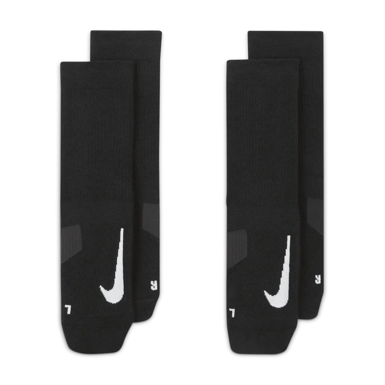 Nike Multiplier Crew Socks (2 Pairs) - Black - Polyester