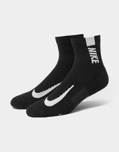 Nike Multiplier Running Ankle 2 Pack Socks - Black