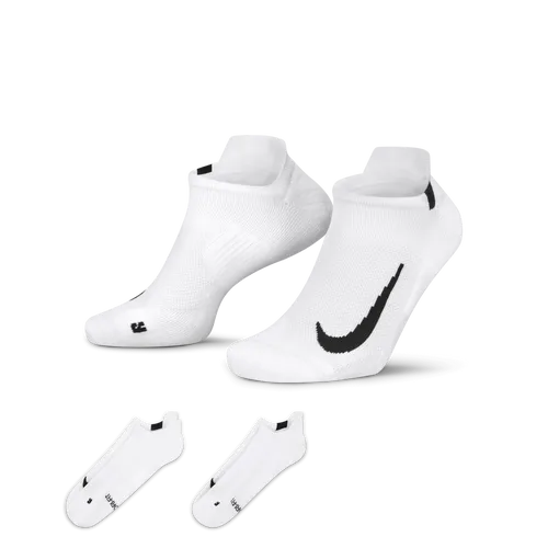 Nike Multiplier Running No-Show Socks (2 Pairs) - White - Polyester