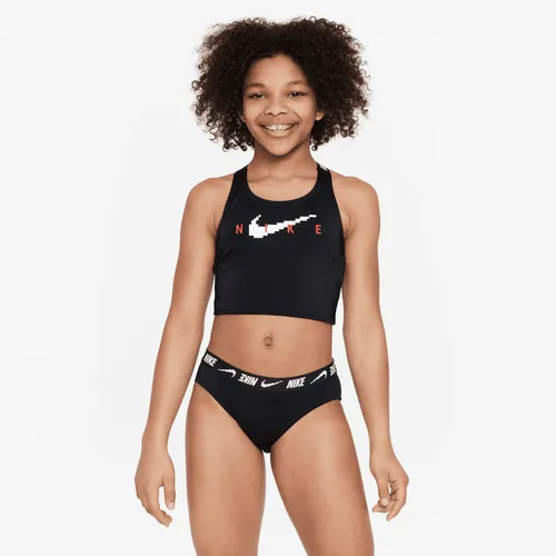Nike Older Kids' (Girls') Cross-back Midkini Swim Set - Black