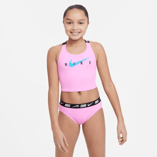 Nike Older Kids' (Girls') Cross-back Midkini Swim Set - Pink