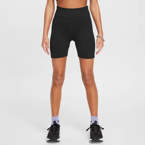 Nike One Girls' Dri-FIT Biker Shorts - Black - Polyester