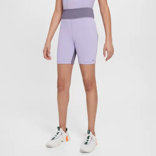 Nike One Girls' Dri-FIT Biker Shorts - Purple - Polyester