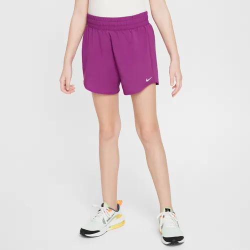 Nike One Older Kids' (Girls') Dri-FIT High-Waisted Woven Training Shorts - Purple - Polyester