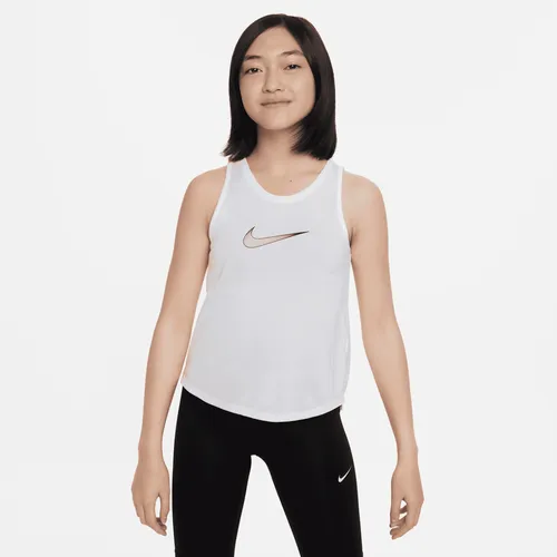 Nike One Older Kids' (Girls') Dri-FIT Training Tank - White - Polyester