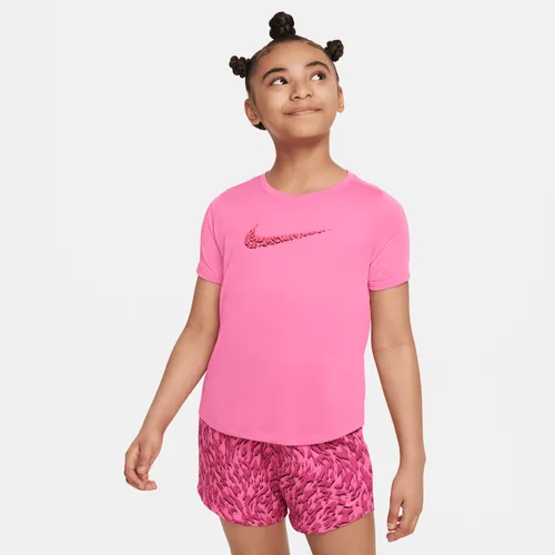 Nike One Older Kids' (Girls') Short-Sleeve Training Top - Pink - Polyester
