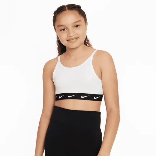 Nike One Older Kids' (Girls') Sports Bra - White - Polyester