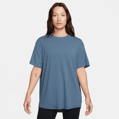Nike One Relaxed Women's Dri-FIT Short-Sleeve Top - Blue - Polyester