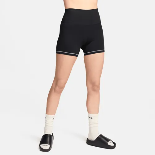 Nike One Rib Women's High-Waisted 12.5cm (approx.) Biker Shorts - Black - Polyester