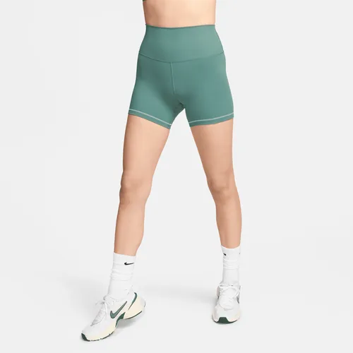 Nike One Rib Women's High-Waisted 12.5cm (approx.) Biker Shorts - Green - Polyester
