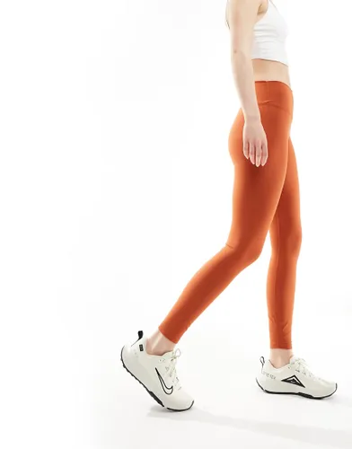 Nike One Training Dri-Fit high rise leggings in sunrise brown