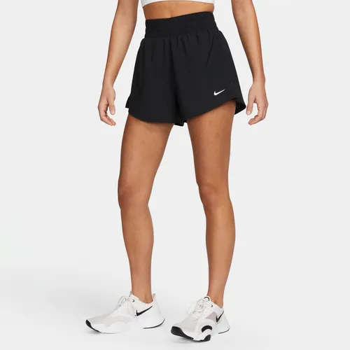 Nike One Women's Dri-FIT High-Waisted 8cm (approx.) 2-in-1 Shorts - Black - Polyester