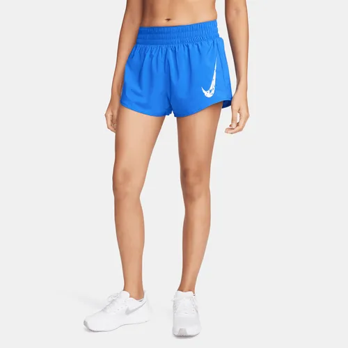 Nike One Women's Dri-FIT Mid-Rise 8cm (approx.) Brief-Lined Shorts - Blue - Polyester