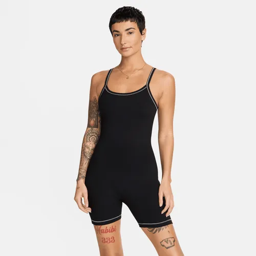 Nike One Women's Dri-FIT Short Bodysuit - Black - Polyester