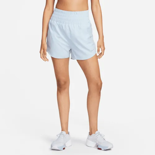 Nike One Women's Dri-FIT Ultra High-Waisted 8cm (approx.) Brief-Lined Shorts - Blue - Polyester