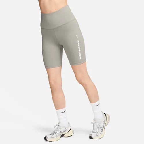 Nike One Women's High-Waisted 18cm (approx.) Biker Shorts - Grey - Polyester