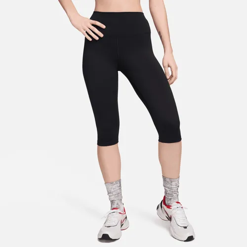 Nike One Women's High-Waisted Capri Leggings - Black - Polyester