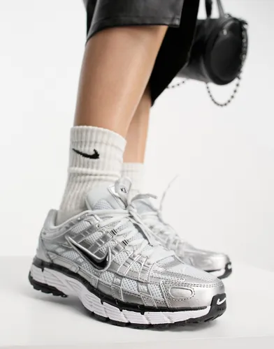 Nike P-6000 trainers in black and silver