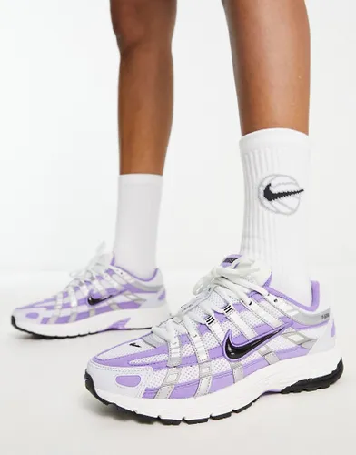Nike P-6000 trainers in silver and oxygen purple