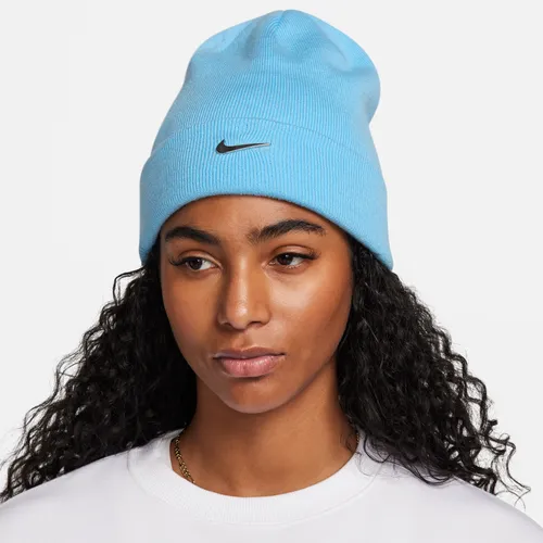 Nike Peak Standard Cuff Metal Swoosh Beanie - Blue - Polyester
