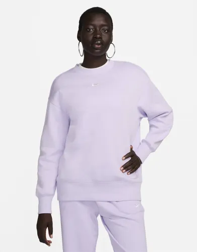 Nike Phoenix Fleece Oversized Crew Sweatshirt - Violet Mist - Womens