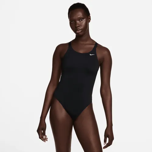 Nike Poly Solid Women's Fastback 1-Piece Swimsuit - Black - Polyester