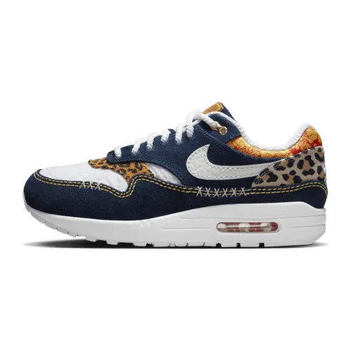 Nike , Premium Denim Leopard Sneakers ,Blue male, Sizes: