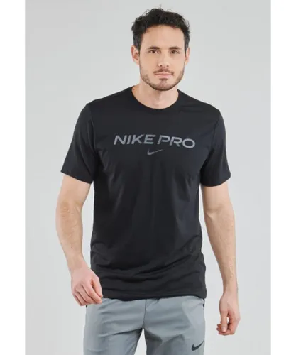 Nike Pro Dri Fit Mens T Shirt in Black Cotton