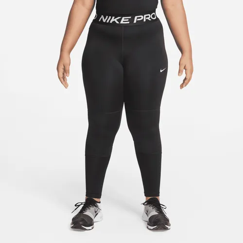 Nike Pro Dri-FIT Older Kids' (Girls') Leggings (Extended Size) - Black - Polyester