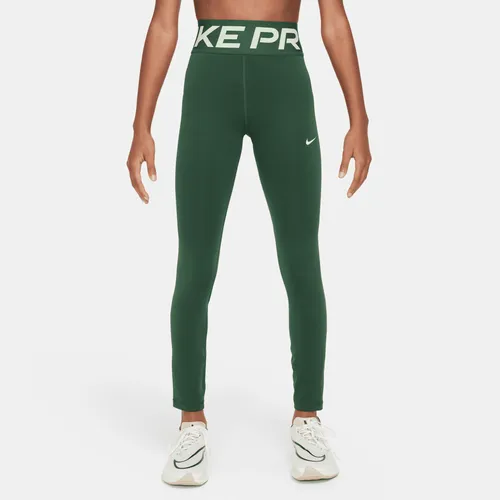 Nike Pro Girls' Dri-FIT Leggings - Green - Polyester