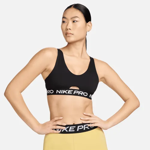 Nike Pro Indy Plunge Women's Medium-Support Padded Sports Bra - Black - Polyester