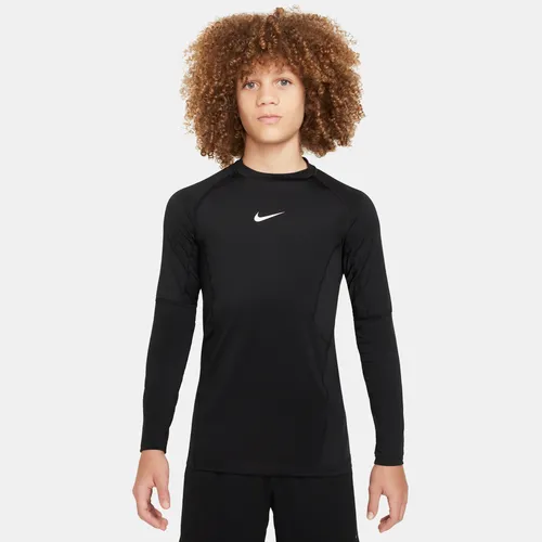 Nike Pro Older Kids' (Boys') Dri-FIT Long-Sleeve Top - Black - Polyester