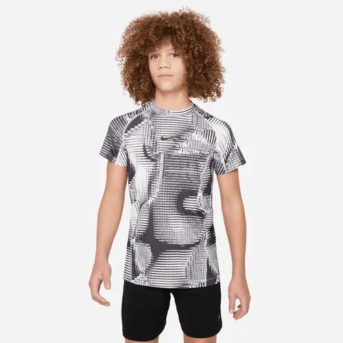 Nike Pro Older Kids' (Boys') Dri-FIT Short-Sleeve Top - Black - Polyester