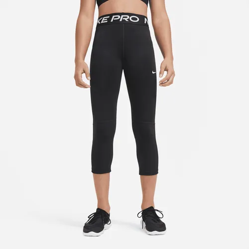 Nike Pro Older Kids' (Girls') Capri Leggings - Black - Polyester