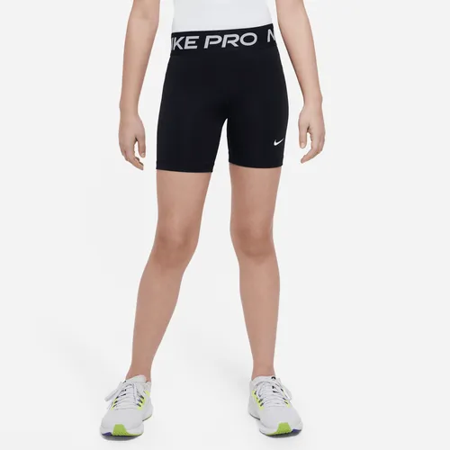 Nike Pro Older Kids' (Girls') Dri-FIT 13cm (approx.) Shorts - Black - Polyester