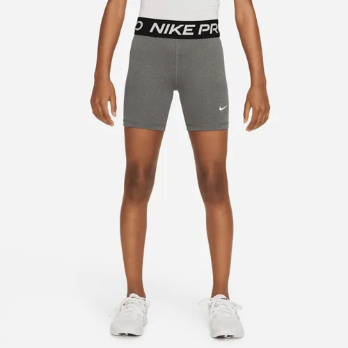 Nike Pro Older Kids' (Girls') Dri-FIT 13cm (approx.) Shorts - Grey - Polyester