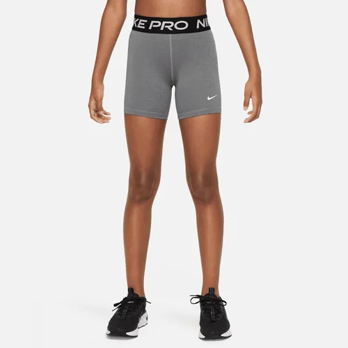 Nike Pro Older Kids' (Girls') Shorts - Grey - Polyester