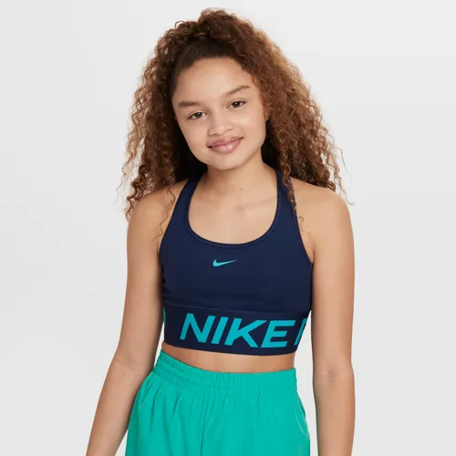 Nike Pro Swoosh Girls' Sports Bra - Blue