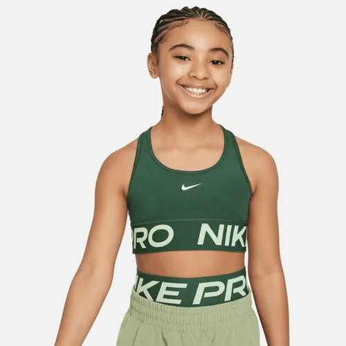 Nike Pro Swoosh Girls' Sports Bra - Green - Polyester