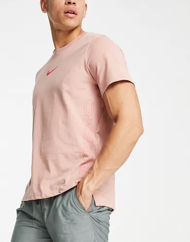 Nike Pro Training Burnout 2.0 t-shirt in dark rose pink