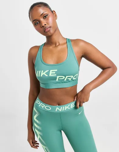 Nike Pro Training Swoosh Graphic Sports Bra - Green - Womens