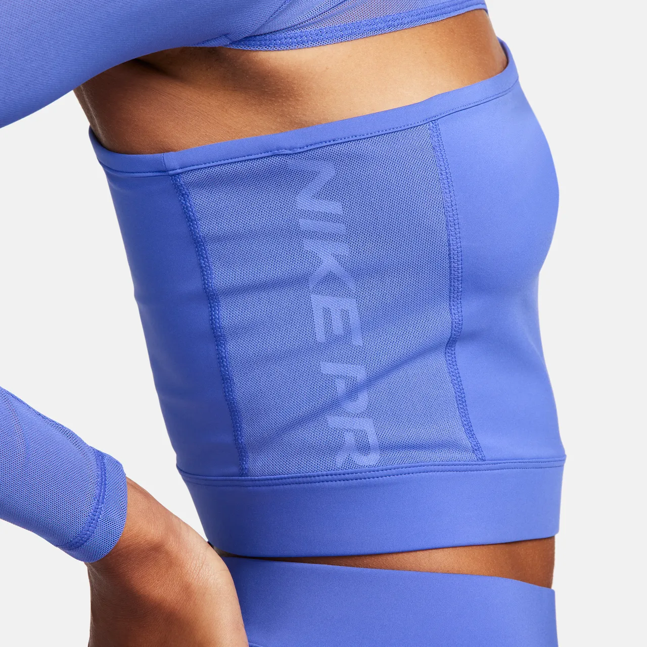 Nike Pro Women's Long-Sleeve Cropped Top - Blue - Polyester